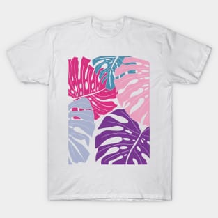 Abstract Colorful Monstera Leaves 2 T-Shirt